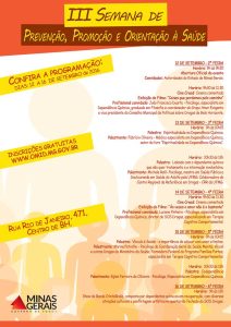 Programação da III Semana de Prevenção, Promoção e Orientação à Saúde no Cread
